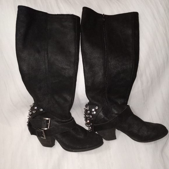 Naughty Monkey Stud & Rhinestone Heel Boots - Picture 5 of 6